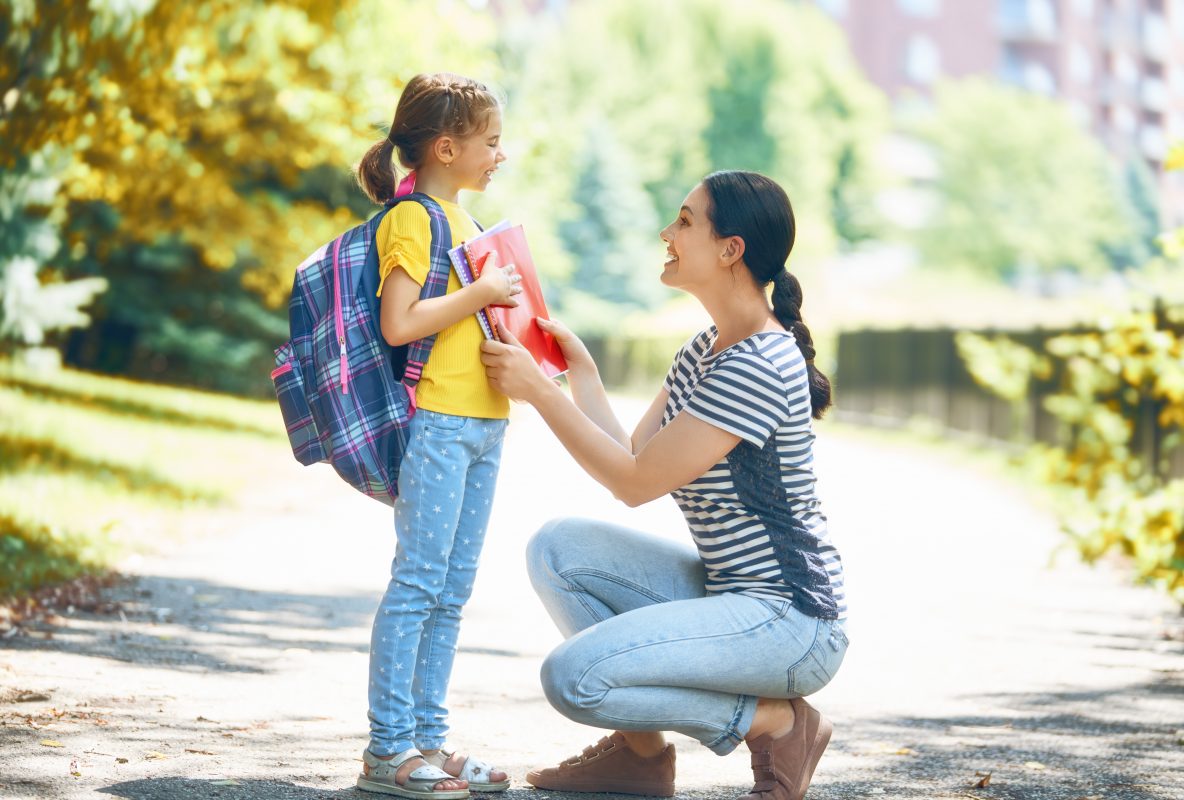 mum_ dropping child for first day of school