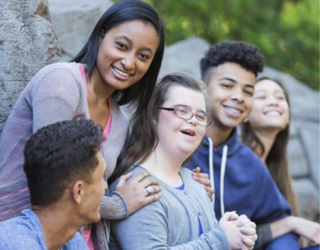 Group of young adults smiling