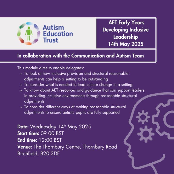 AET Early Years Developing Inclusive Leadership Wednesday 14th May 2025