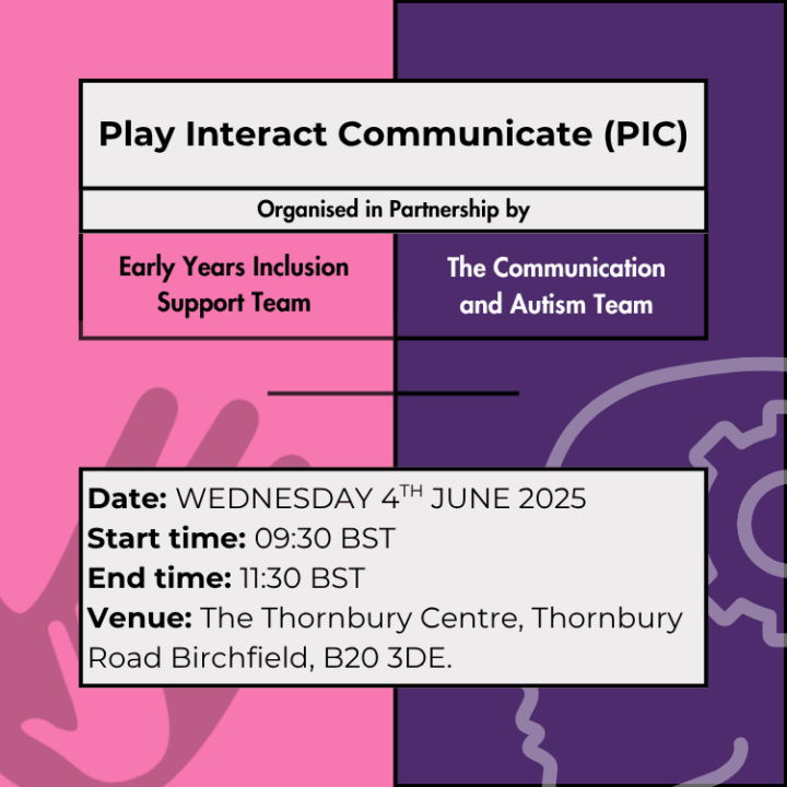 Play Interact Communicate (PIC) - Wednesday 4th June 2025 - Thornbury Centre - 09:30 - 11:30 am