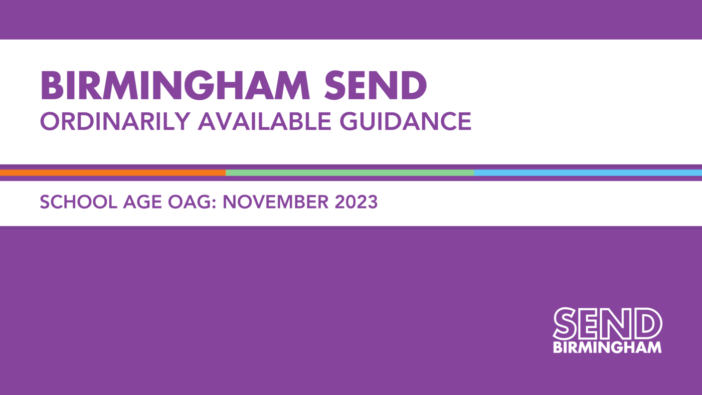 Birmingham SEND School age Ordinarily Available Guidance