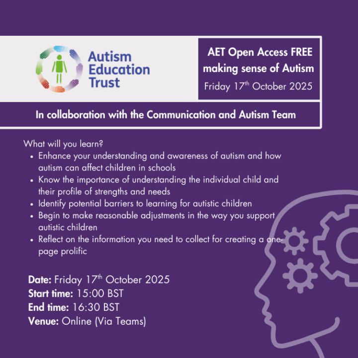 AET | Open Access FREE Making sense of autism - Friday 17th October 2025