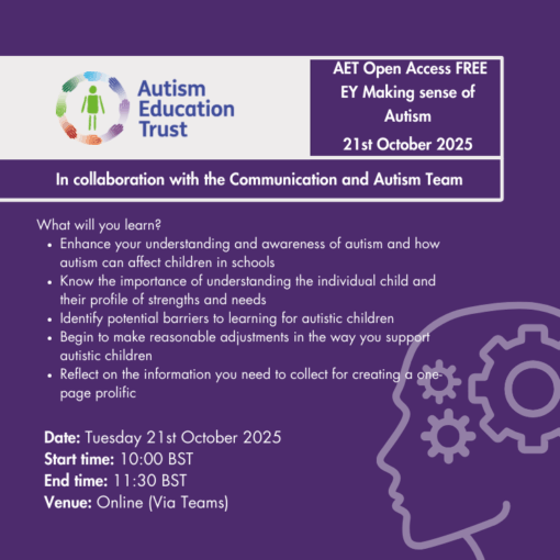 AET | FREE EYS Making Sense of Autism Tuesday 21st October 2025