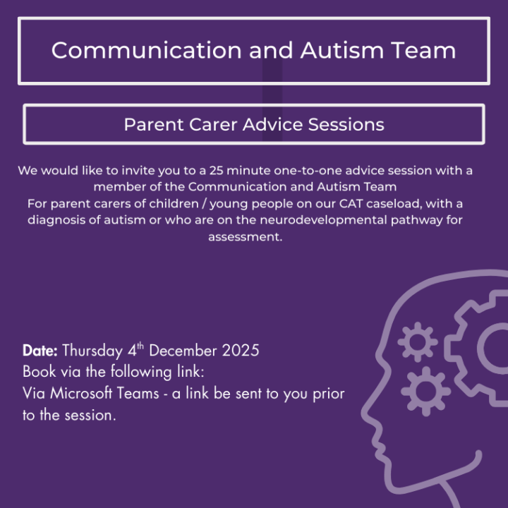 CAT Parent Carer Online Advice Sessions December 4th 2025