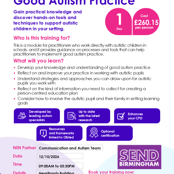 NEN Schools Good Autism Practice Monday 12th October 2026
